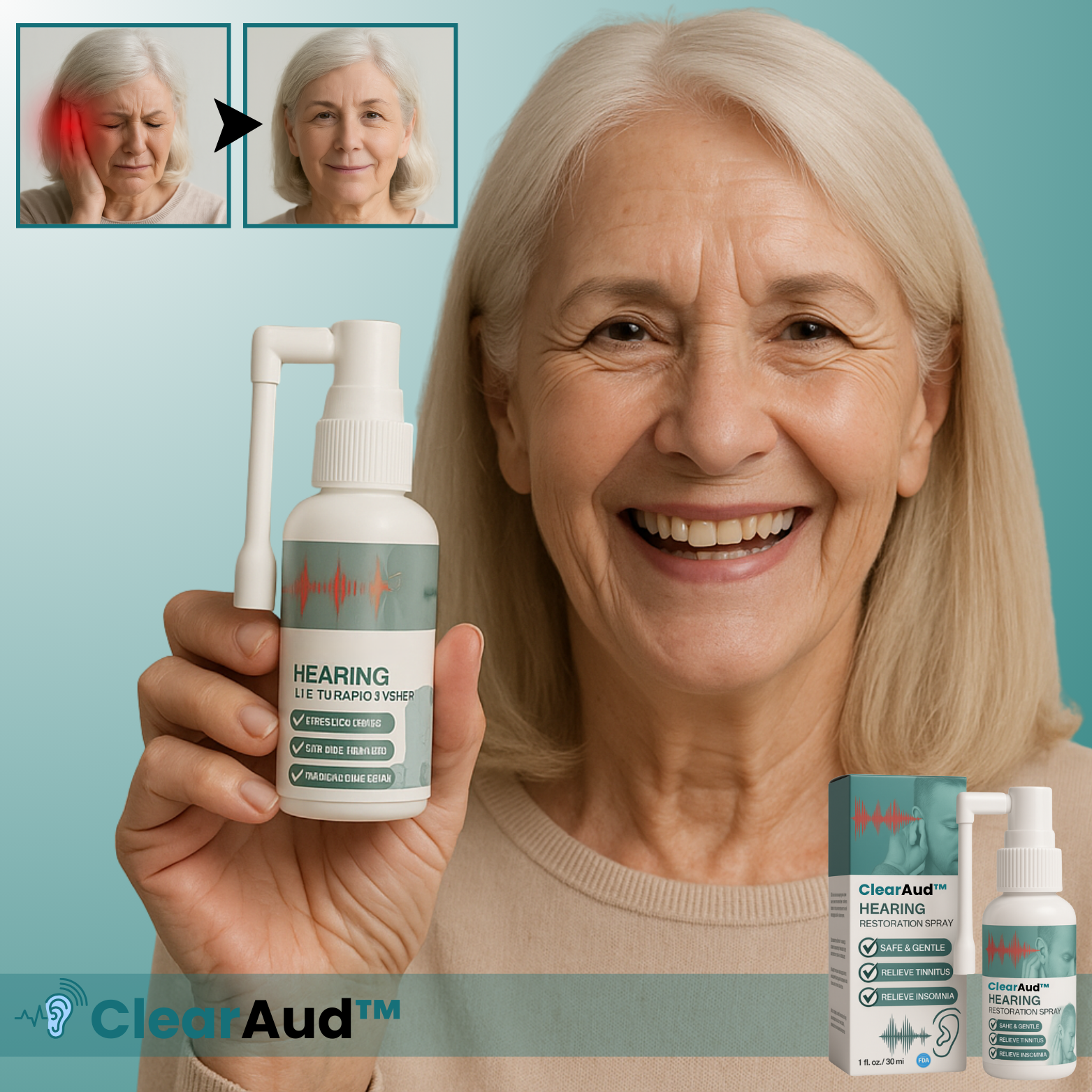 ClearAud™ Hörselåterställande Spray